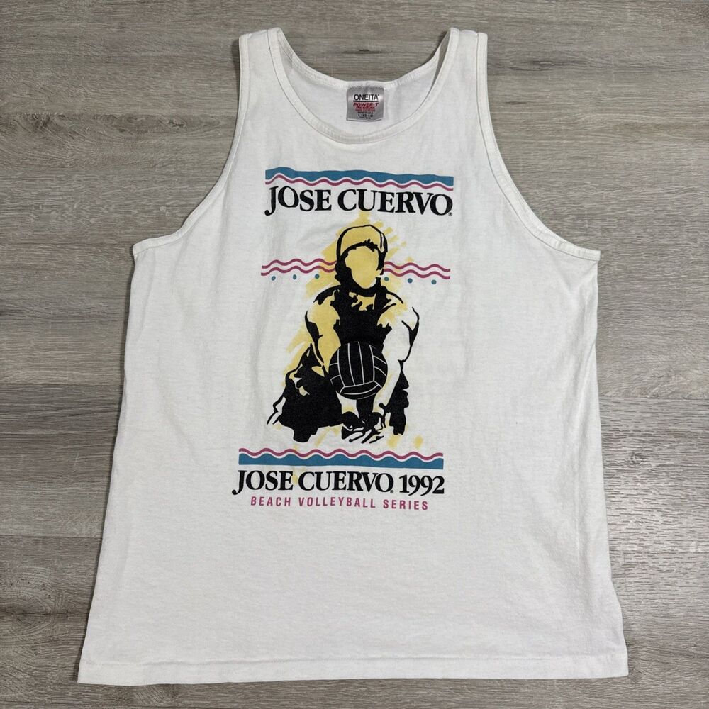 Jose Cuervo Tank Top 1992 Beach Volleyball Series Vintage Men's Large Made USA
